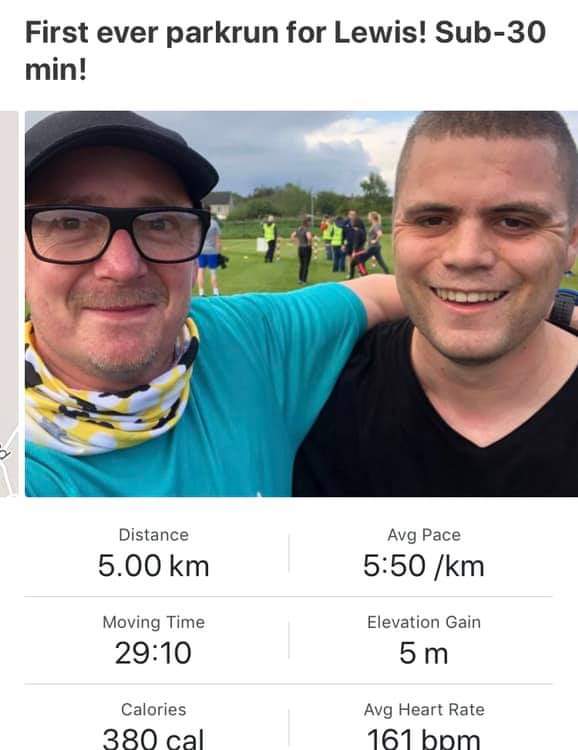 Justin and Lewis' parkrun result