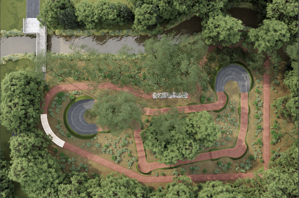 artists rendering of the design for the track.