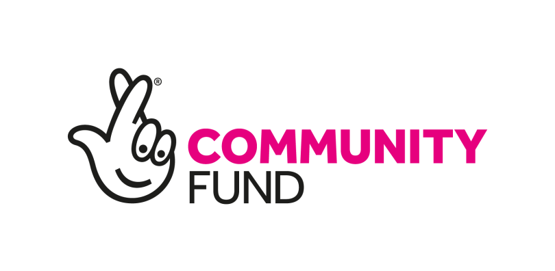 The National Lottery Community Fund logo. It contains an image of a hand crossing its fingers and text reading 'community fund'. 