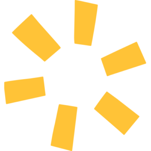 The image shows six yellow mosaic tiles, assembled to look like the sun
